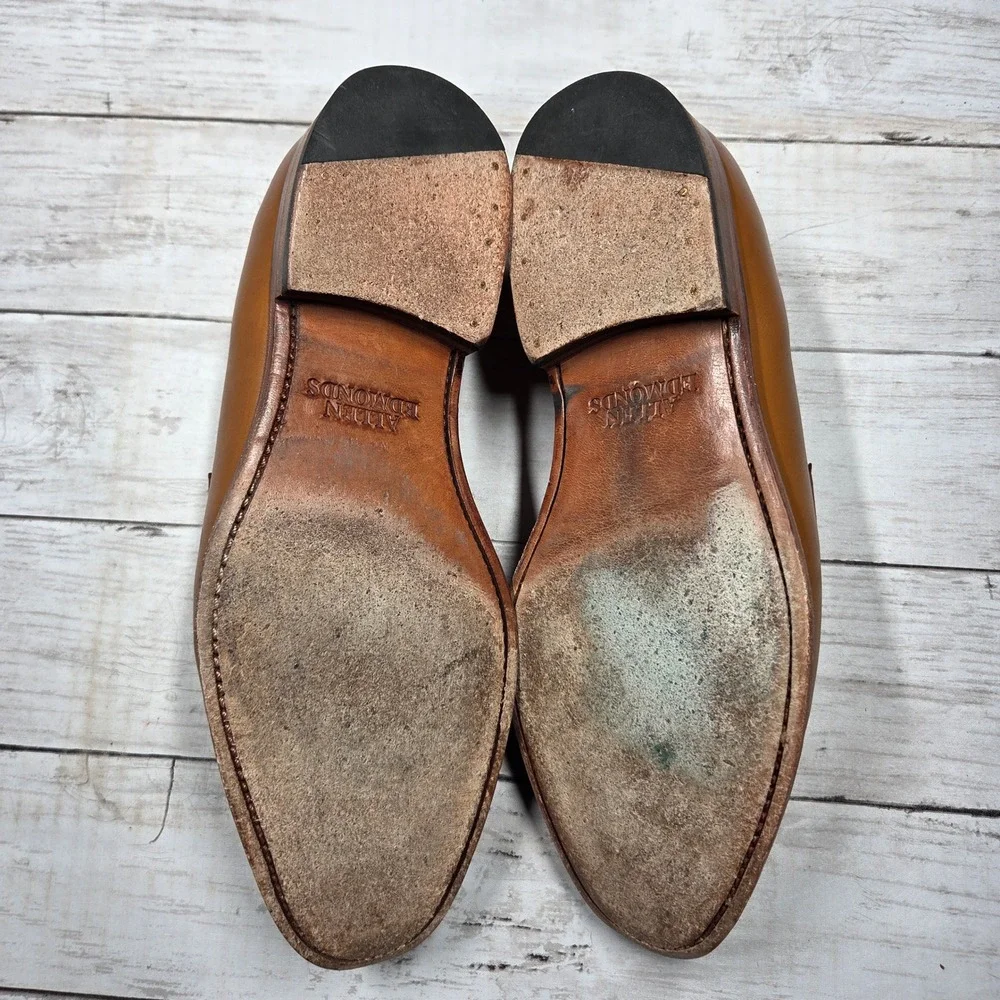 Allen Edmonds Sidney Bit Loafers Dress Shoes Mens 9 D Tan Leather USA Made
